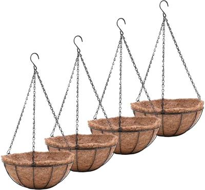 China Coconut Coir Hanging Planters Outdoor,Metal Wire Baskets With Coco Liner Hanging Pots For Plants Indoor Te koop