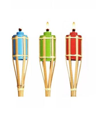 China Bamboo natural Tiki antorcha juguete de jardín colorido antorcha de bambú para niños y fiestas al aire libre en venta