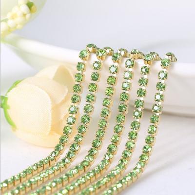 China Wholesale Flatback Peridot Rhinestone Cup Chain Rhinestone Roll Rhinestone Setting for sale