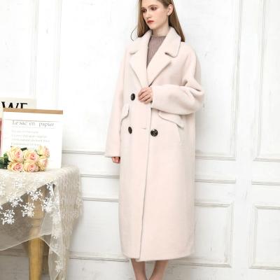 China New Arrival Style Winter Custom Soft Women Breathable Long Overcoat Sheep Wool Fur Coat For Fashion for sale