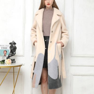 China Fashionable Custom Made Shearling Shearling Lambskin Sheep OEM Breathable Woolen Jacket Ladies Fur Coat For Women for sale