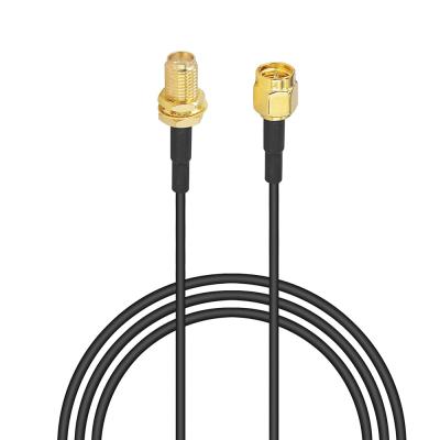 China Brass RF Cable Assembly SMA Male To SMA Female Connector Pigtail Coaxial Cable RG58/RG174 for sale