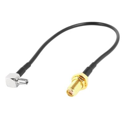 China Superb Brass Jumper SMA Female Jack Cable Assembled Quality RF To Male Braid TS9 Coaxial Cable Right Angle for sale