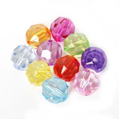 China Facted Round 4MM-20MM Colorful Clear Plastic Clear Acrylic Beads Acrylic Chunky Crystal Beads For DIY Decoration for sale