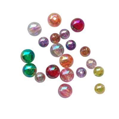 China Wholesale 4mm-20mm Acrylic AB Rainbow Clear Color Round Acrylic Plastic Loose Bead For Jewelry Making DIY for sale