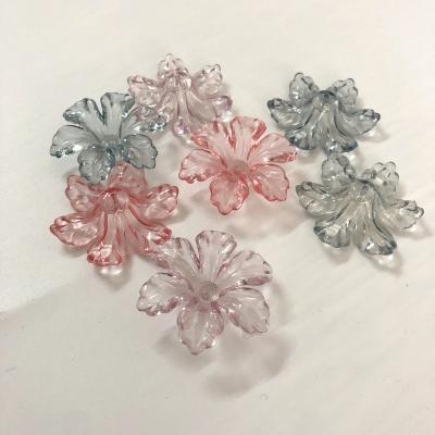 China Crystal Color DIY Mixed 30mm Acrylic Transparent Accessories Flower Acrylic Plastic Beads for sale