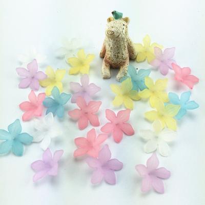 China Five Colors Acrylic Mixed Lucite Flower Shape Acrylic Petaled Beads For DIY Earrings Necklace Accessories for sale