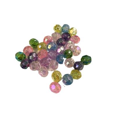 China Wholesale 6mm 8mm 10mm Acrylic Rainbow Clear Color Round Acrylic Plastic Loose Bead For Jewelry Making DIY for sale