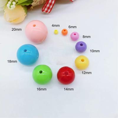 China Custom Color Acrylic DIY Round Plastic Beads For DIY Bracelet Necklace Jewelry Making for sale