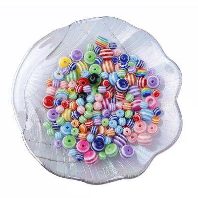 China Acrylic Mixed Rainbow Colors 50pcs/bag 6/8/10mm Resin Beads For Jewelry Making DIY Bracelet Necklace Accessories for sale