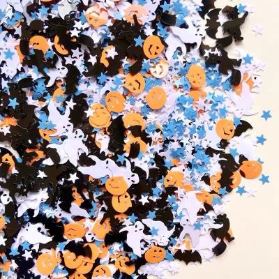 China Halloween Wholesale 50g/bag PVC Mixed Shapes Halloween Party Confetti Sequins for sale