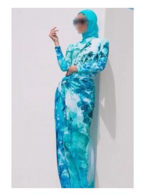 China 2022 Polyester Dubai Abaya Burkini Muslim Swimwear Women for sale