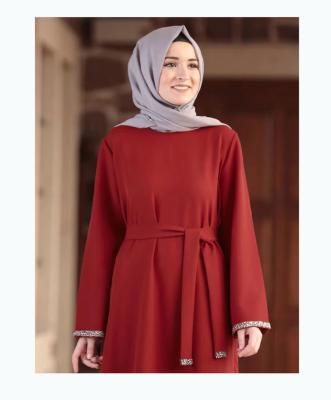 China Latest 2022 Latest Best Selling Dubai Abaya Dress Slim Polyester Monsoon Women Traditional Muslim Clothing for sale