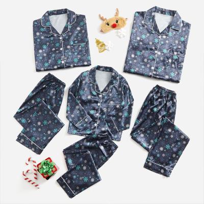 China Women's Compressed Pajamas Set Winter Snowflake Christmas Pajamas Satin Fabric Christmas Pajamas Trending Products 2022 New Arrivals for sale