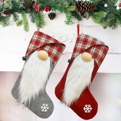 China Christamas New Home Decoration Christmas Stocking Canadian Christmas Decorations Candy Bag Christmas Stocking 2022 Festival Gift Bag Pendant Christmas for sale