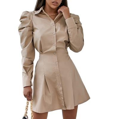 China Anti-wrinkle Shirt Dress Long Sheath Sexy Girls In Tight Dress Simple Style for sale