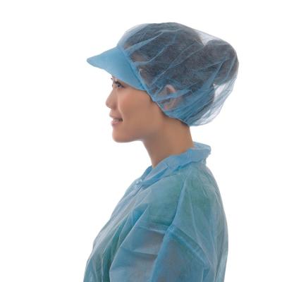 China Wholesale Non Woven Polypropylene Factory Peaked Cap Clean Room Worker Snood Buffy Cap for sale