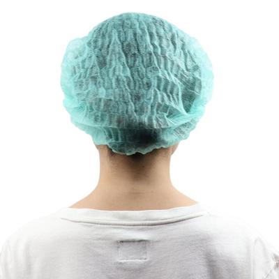 China New Product Soft Polypropylene Nonwoven Customized Elastic Band Crowd Cap Surgeon Disposable Non Woven Double Crowd Hat for sale