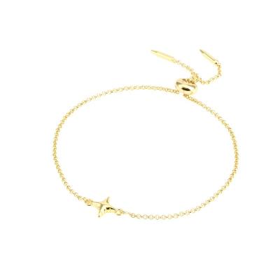 China Fashion Mini Star Shape Copper Gold Metal Plated Link Chain Bracelet for sale