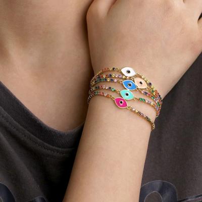 China Fashion Jewelry Unique Colorful Gemstone Handmade Chain Bracelets For Younger Women for sale