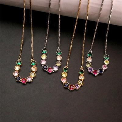 China Fashion Unique Listing Rainbow Gemstone New Gold Plated Chain Bracelet for sale