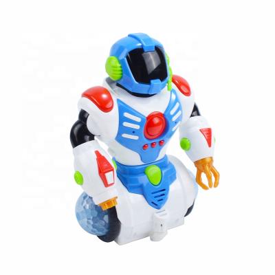 China Plastic Battery Operated Toys Battery Operated Kids Electric Rotating Robot Universal Robot Education Robot With Music Light for sale