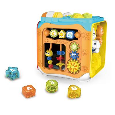 China Early Education Toys Multifunctional 6-Hedron Treasure Box Toy Baby Activity Baby Sensory Cube 29.1*22.8*40cm for sale