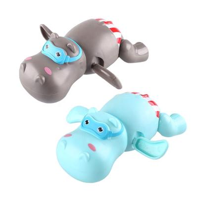 China Fun Bath Toys Bathroom Spinning Swimming Bathtub Mini Bath Animals Toys Plastic Roll Up Hippo Toys Bath Baby for sale