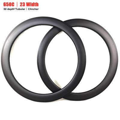 China Road Bikes Clichherrims 650C bicicleta fibra de carbono tubular SoarRocs 23mm 50mm wide carbon bicycle rims 20h 24h rims for sale for sale