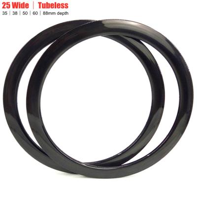 China Road Bikes SoarRocs 700C 25mm Width 35/38/50/60/88mm Depth 35/38/50/60/88mm Depth Carbon Road Bike Disc Brake Fibra Tubeless Bicycle Rim for sale