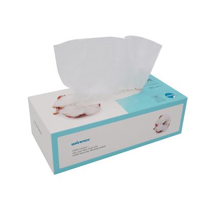 China OEM ODM Eco-Friendly Disposable Facial Care Eco-Friendly Baby Tissue Tissu Manufacturer White Soft Cotton Cloth for sale