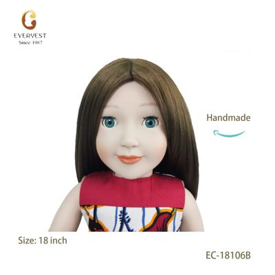 China 18 Inch Lovely Eco-friendly Material American Girl Doll With Long Brown Hair And Dress for sale