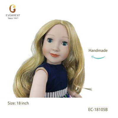 China 18 Inch Customized Eco - Friendly Material American Girl Doll With Long Golden Hair for sale