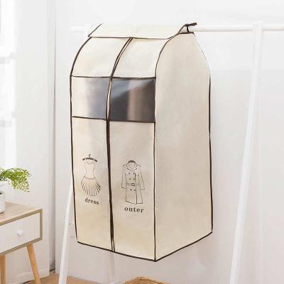 China Foldable Smart-Furn Thickened Nonwoven Dust Cover Hanging Storage Three-dimensional Waterable Bag Wardrobe Laundry Dust Cover for sale