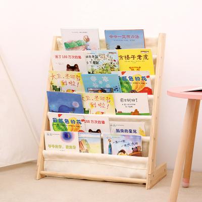 China Simple Furn Chinese Smart Children's Bookcase Floor Storage Rack Kindergarten Baby Simple Solid Wood Multi-layer Books and Periodicals for sale