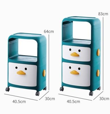 China Modern Smart-Furn #518 Lucky Duck Toy Storage Cabinet Kid Baby Kid Clothes Organizer with Drawer Shelf Wardrobe Box Holder Basket Bin for sale