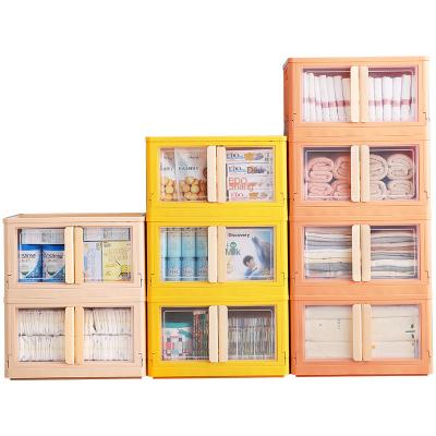 China Modern Child Smart-Furn 32L Baby Cabinet Foldable Storage For Toy Plastic Door Open Cloth Book Holder Cabinet Furniture Organizer for sale