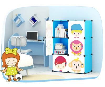 China Modern Kids Wardrobe Smart-Furn Modular Plastic DIY 6 Cubes Portable Wardrobe Closet For Kid Girl Baby Boy Clothes Storage Ogranizer for sale