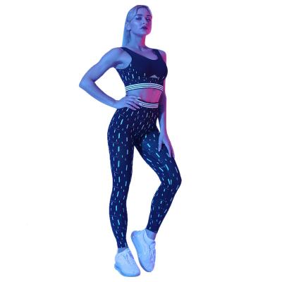 China Breathable Seamless Neon Dots 2 Piece Sportswear Sets Women Fitness Yoga Workout Sets Wholesale for sale