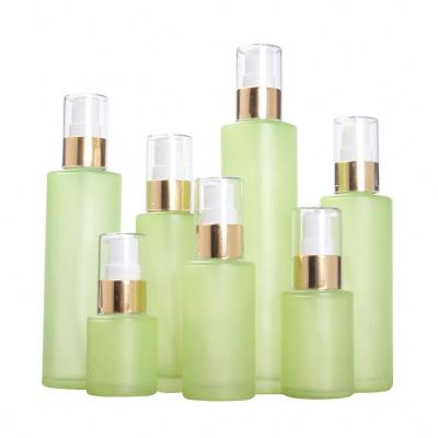 China Personal Care 2022 New Face Cream Glass Jar Pump Glass Bottles Set Cosmetic Bottles Set Jinjiang Chaote Blue Mount In Stock for sale