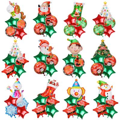 China Foil Christmas Party 5pcs Balloon Set Sock Santa Claus Party Balloons Merry Christmas Foil Helium Balloon Decoration Christmas for sale