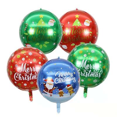 China Foil 22 Inch 4D Christmas Balloon Merry Christmas Foil Helium Balloon Party Decoration Christmas Party Balloons for sale