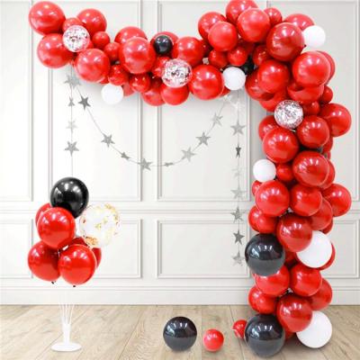 China Promotional Toy Low MOQ Wedding Decoration Arch Kit For Balloon Stand Arch Birthday Decoration Black With Red Latex Balloons for sale