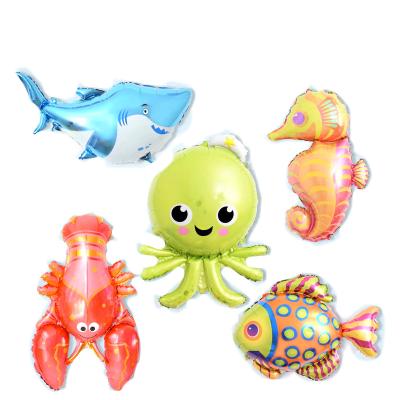 China Cheap Toy Sea Animal Foil Foil Balloon Kids Birthday Party Decoration Aluminum Balloon Globos for sale