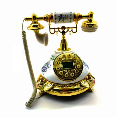 China Wholesale Office Retro Ceramic Dial Telephone Office Rotating Antique Telephone Room Decoration for sale