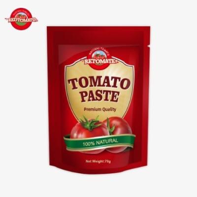 China Stand-up sachet tomatenpasta, opslag handig 70g tomatenpasta Te koop