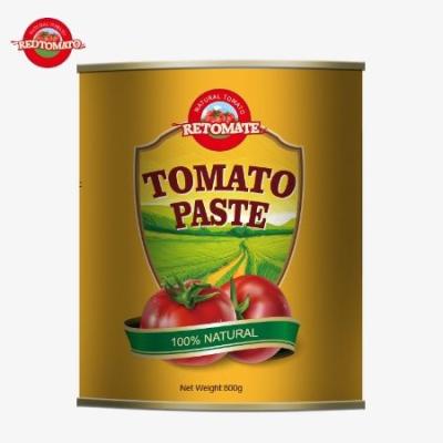 China Onze 800 g tomatenpasta voldoet aan de ISO HACCP BRC en FDA internationale kwaliteitsnormen. Te koop