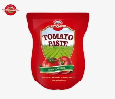 China 56g Stand Sachet / Flat Pouch Tomato Paste Concentration 28-30%/22-24%/18-20% for sale