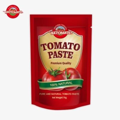 Κίνα Redtomato Brand 70g Premium Double Concentrated Tomato Paste Bag - Πλούσια γεύση Εύκολο σχεδιασμό προς πώληση