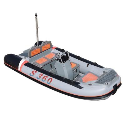 China 11.8feet RIB360 3.6M Aluminum Rigid Hull Boat Sailing Boat Inflatable Aluminum Fishing Boat for sale